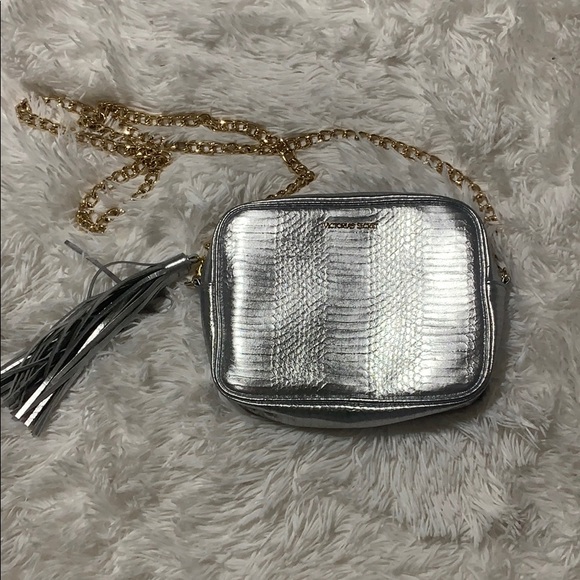 Victoria's Secret Handbags - Silver Metallic Victoria’s Secret Crossbody Purse